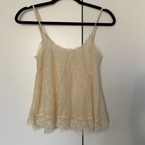 Elegant Cream Lace Camisole Top